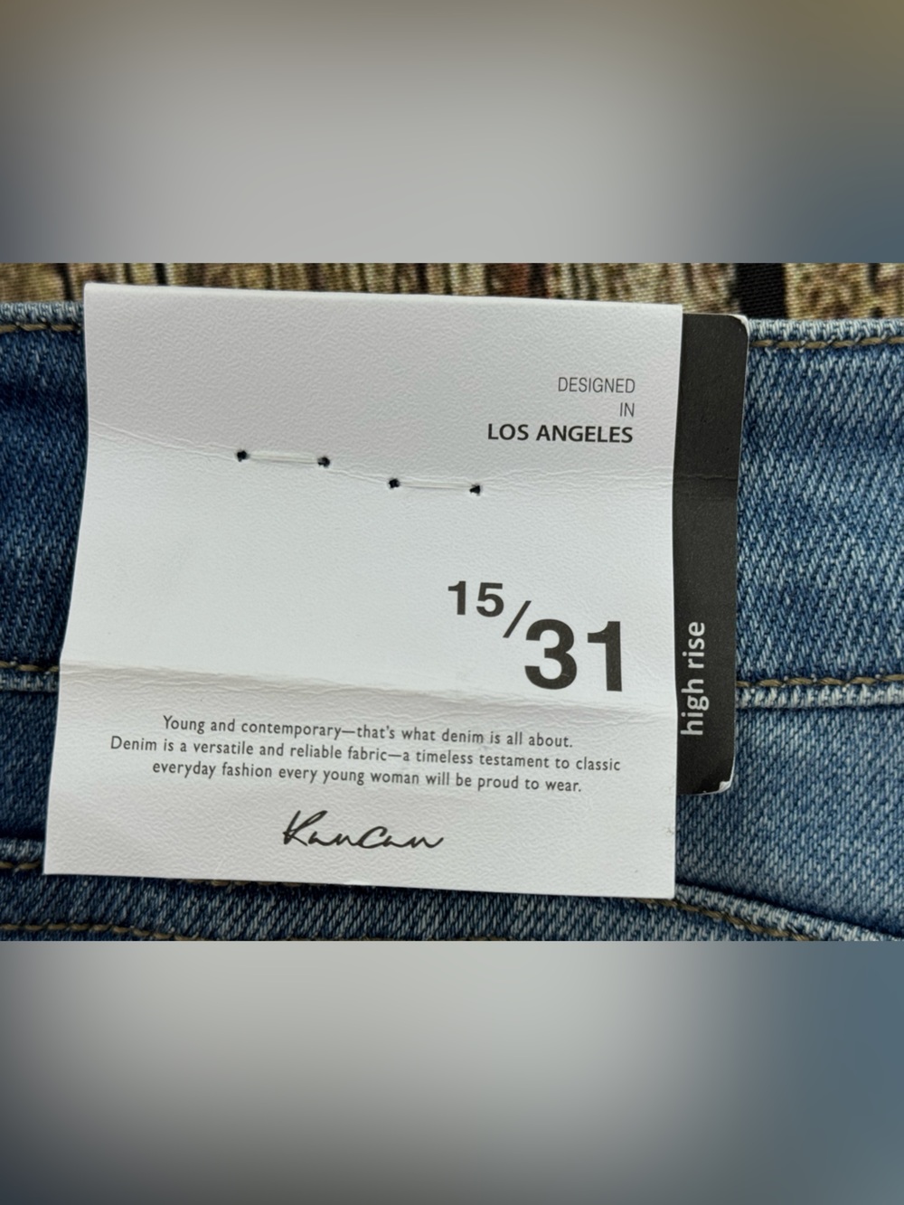 KanCan Women's Flared Leg High-Rise Denim Jeans, Medium Wash, Stretch Size 15/31 - Picture 14 of 16